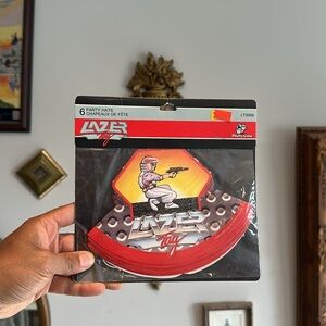 New Deadstock Vintage Lazer Tag Red Party Hats